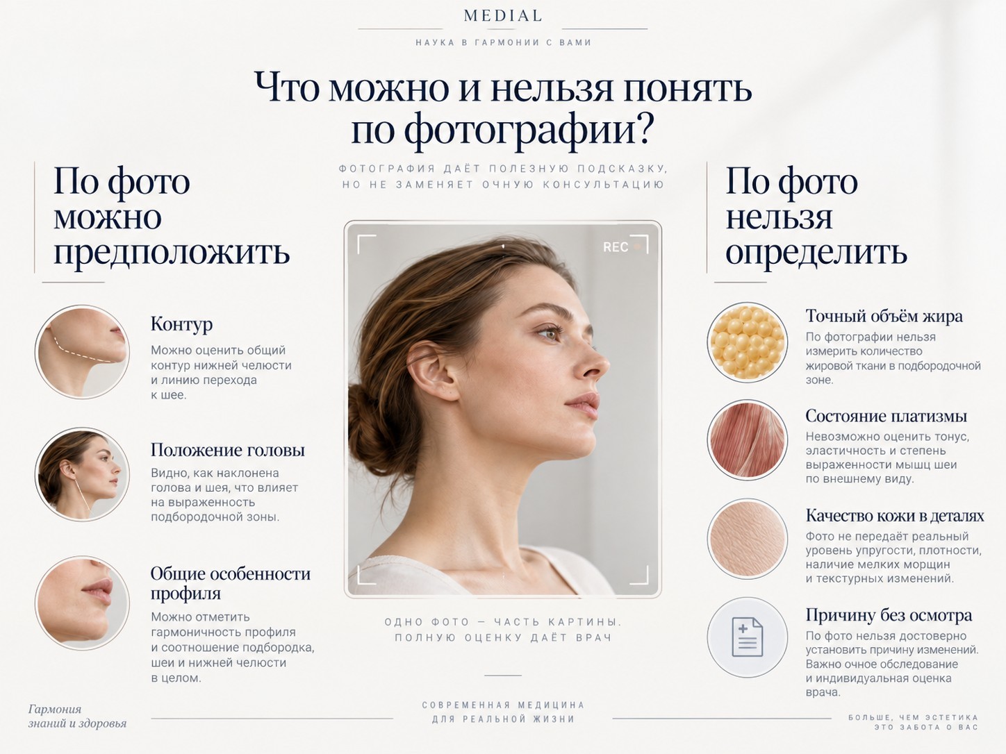 Возможности и ограничения оценки подбородка по фотографии. ИИ-иллюстрация.